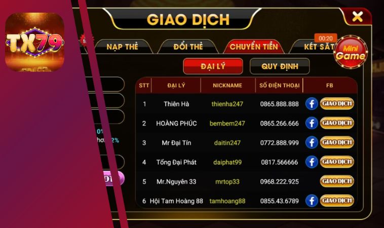 Hướng dẫn rút tiền Tx79 qua ngân hàng